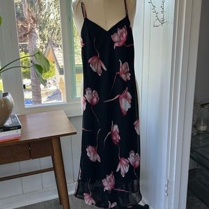 90s floral midi dress